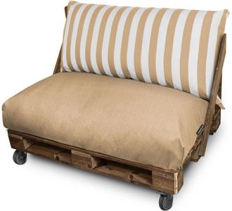 Happers Happers - Coj&iacute;n Para Palets Toldotex Beig Set: Asiento 120x80x20 (liso) + Respaldo 120x45x25 (liso) Beige