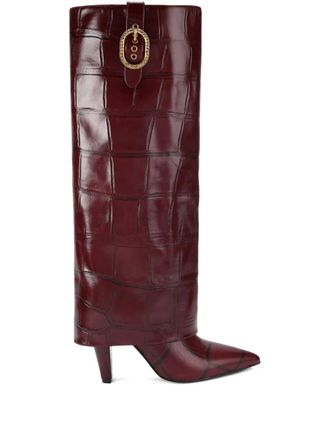 Kurt Geiger Stivali goffrati con effetto coccodrillo 100mm - Rosso