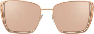 Bulgari Clear Mirror Rose Gold Square Ladies Sunglasses BV6176 20140W 55
