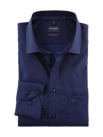 Olymp Mens Luxor Modern Fit Long Sleeve Shirt 42 Navy