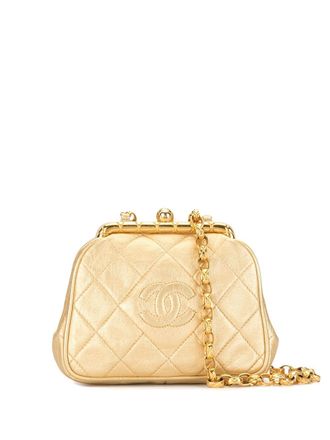 Chanel 1990s gewatteerde schoudertas - Goud