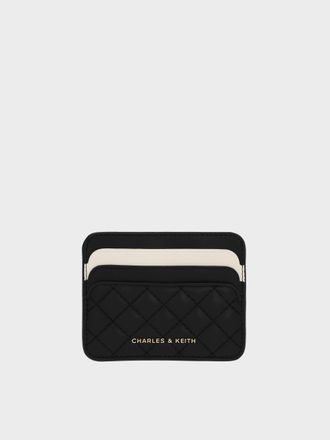 Charles & Keith Cleo Two-Tone Quilted Card Holder