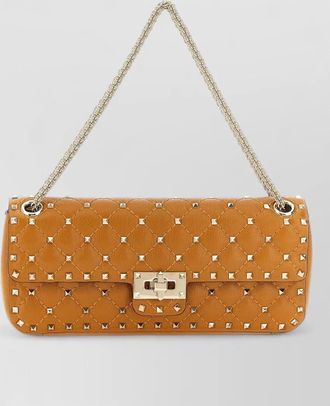 Valentino Garavani rockstud spike medium leather clutch bag