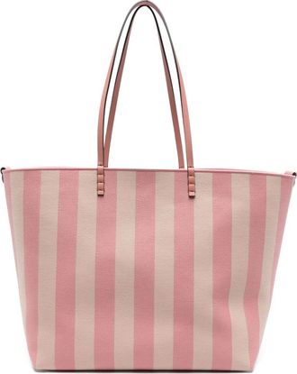 Fendi Roll Large Striped Tote Bag