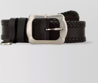 Prada leather belt with adjustable length and braided design
