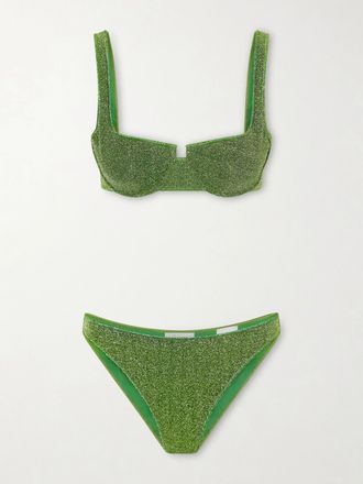 Os&eacute;ree Bikini A Balconcino Metallizzato Lumi&egrave;re - Verde
