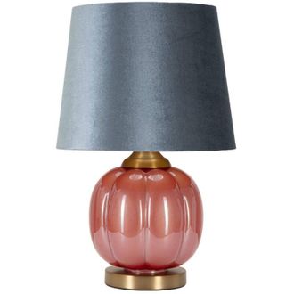 Dmora L&aacute;mpara De Mesa Fibocchi, Luz De Escritorio, Luz De Oficina, L&aacute;mpara De Trabajo, 33x33 H50 Cm, Rojo Y Azul - Dmora