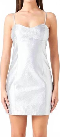 endless rose Metallic Mini Dress In Silver