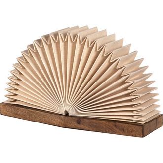 Jonathan Y Designs Darla Modern Art Deco Paper Half Pleated Fan LED Table Lamp, Natural in Natural - 9.6 at Nordstrom