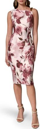 DKNY Floral Print Sleeveless Sheath Dress in Desert Clay at Nordstrom, Size 10