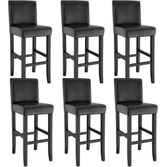 TecTake Bar Stool Dover Black Set Of 6