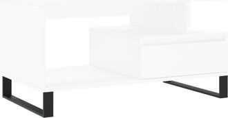 vidaXL Mesa de centro madera contrachapada blanca 90x49x45 cm vidaXL