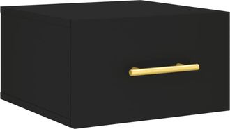 vidaXL Mesita De Noche De Pared Negro 35x35x20 Cm Vidaxl