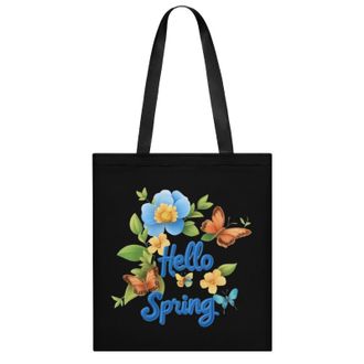 Generic Spring Butterfly Flowers Womens Tote Casual Shopping Bag Lightweight Shoulder Bags Hobos Handbag for Work Travel Daily 35x40cm