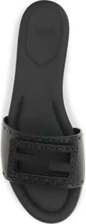 Fendi Womens Sandals Baguette Calfskin Black Calf Leather