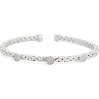 Meshmerise Diamond Station Bangle Bracelet - 0.18ct. in White at Nordstrom Rack