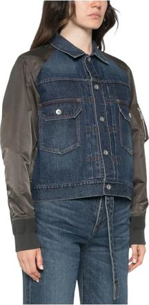 sacai Denim Jacket - Dames - Spijkerjassen - Blauw - M - Denim - Jassen
