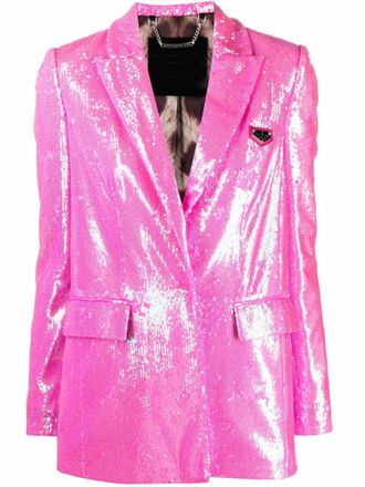 Philipp Plein Blazer met enkele rij knopen - Roze