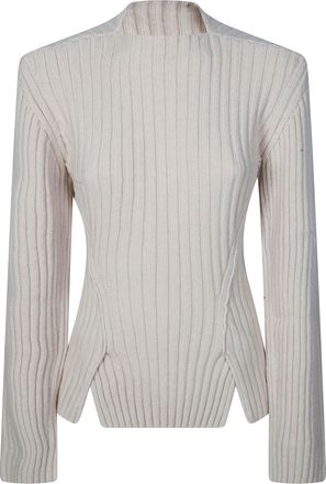 Victoria Beckham Rib Jumper Ribbed Knit High Neck Top