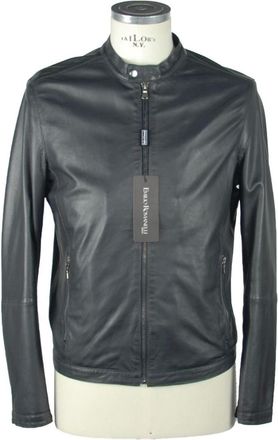 Emilio Romanelli Leather Jacket with Zipper Detail