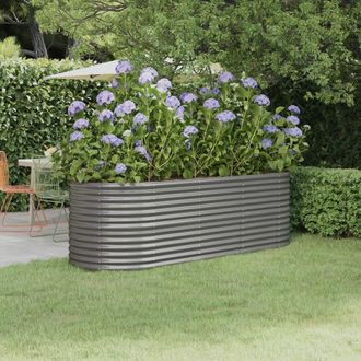 vidaXL Jardinera Arriate Acero Galvanizado Gris 224x80x68 Cm Vidaxl