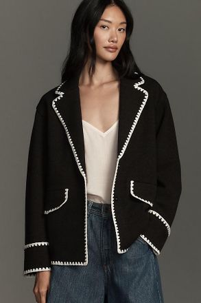 Dolan Ponte Whipstitch Knit Blazer Jacket