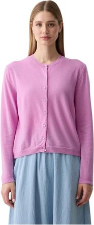 Benetton Knopenvest - Dames - Vesten - Paars - S - Wol - Truien & Vesten