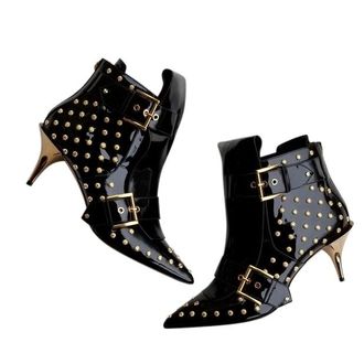 Alexander McQueen Studded Kitten-Heel Pointed Bootie Size 36