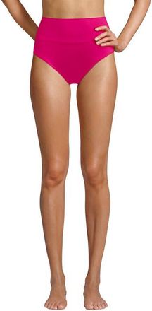Lands End Chlorine Resistant Pinchless High Waisted Bikini Bottoms in Riviera Rose at Nordstrom, Size 10