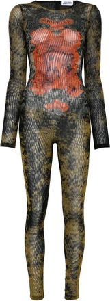 Jean Paul Gaultier Tuta intera con stampa astratta - Nero