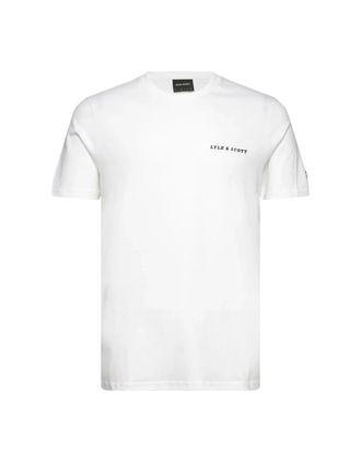 Lyle & Scott Mens Lyle & Scott Embroidered Logo Plain White T Shirt - Size: 40