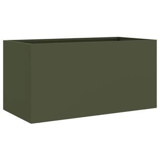vidaXL Jardinera Acero Verde Oliva 62x30x29 Cm Vidaxl