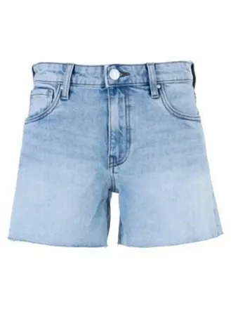 Kut from the Kloth Womens Jane High Rise Long Short With Raw Hem In Light Blue