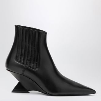 The Attico Stivaletto Cheope con tacco wedge in pelle nero