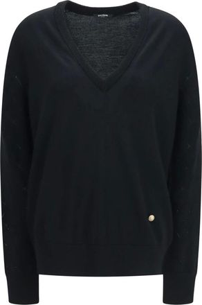 Balmain Jersey de pico con rombos - Knitwear - Mujer - Negro - XS