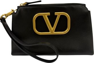 Valentino Pre-owned Valentino Calfskin VLogo Cosmetic Pouch Ladies 7N8W33DTSQJ7PWMB