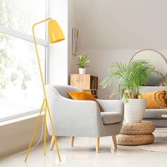 Tosel L&aacute;mpara para leer metal Alt.160cm AMARILLO Pantalla: mostaza