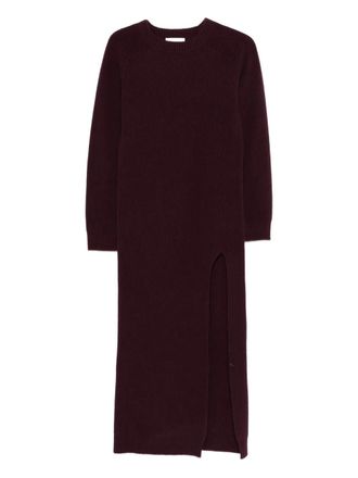 Laneus slit ribbed dress - Paars