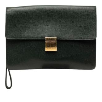 Louis Vuitton Pre-owned Clutches, female, Green, Size: ONE SIZE Pre-owned Selenga Clutch