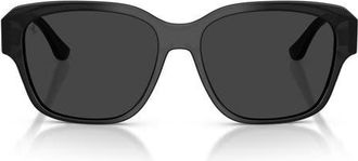 Ferrari 57mm Polarized Square Sunglasses in Black /Black Polar at Nordstrom