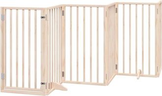 vidaXL Puerta Para Perros Con Puerta Plegable De 6 Paneles, 300 Cm, Madera De &Aacute;lamo Vidaxl