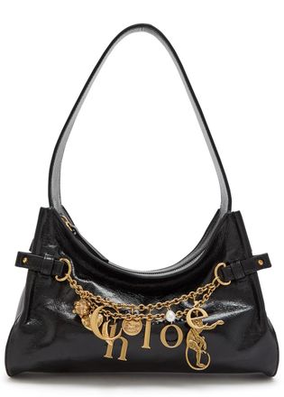 Chlo&eacute; Chlo&eacute; Charms Embellished Leather Shoulder bag - Black - One Size