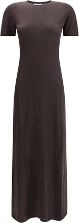 Ferragamo Maxi-jurk met korte mouwen - Bruin