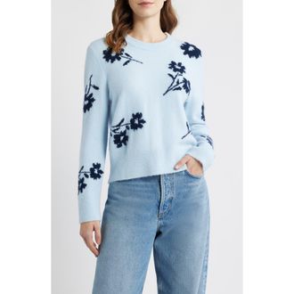 Rails Anise Floral Crewneck Sweater in Winter Blue Floral at Nordstrom, Size X-Small