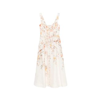 Zimmermann Luna Buttoned Floral Picnic Midi Dress