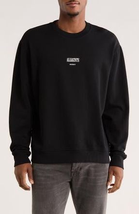 AllSaints Burman Crewneck Cotton Sweatshirt in Jet Black at Nordstrom Rack, Size Xx-Large
