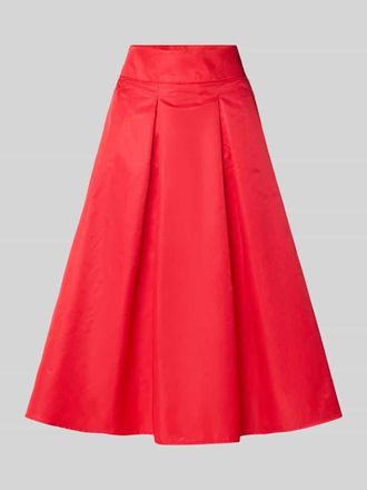 Copenhagen Muse Midirock mit gelegten Falten Modell SIMI in Rot, Gr&ouml;&szlig;e M