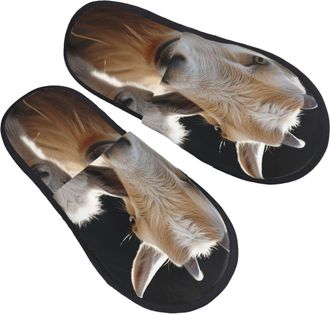 Generic Slippers Cute Goat Non-Slip Fuzzy Slippers Portable Anti-Slide Slipper For Room Indoor Travel M