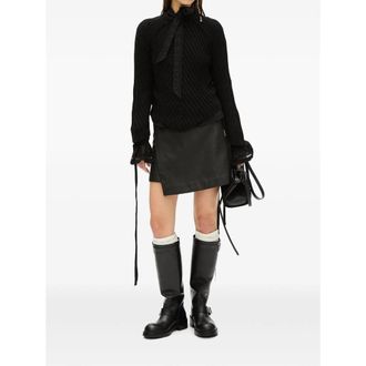 Ann Demeulemeester Ribbed Knit Cotton-Cashmere Sweater - Black