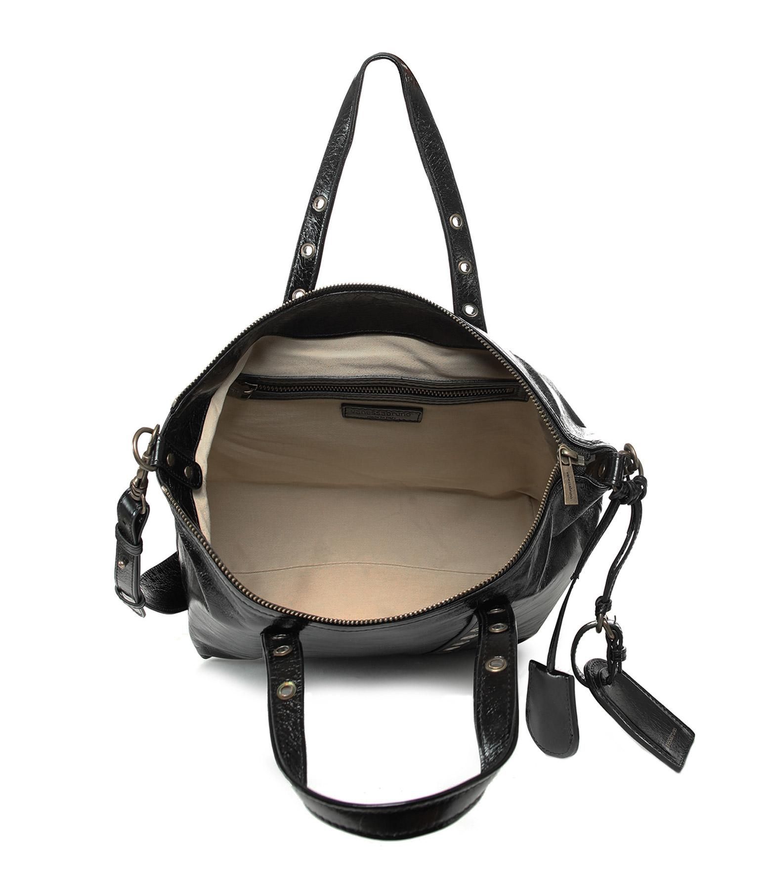 Sac vanessa bruno cuir noir oeillets deals